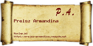 Preisz Armandina névjegykártya